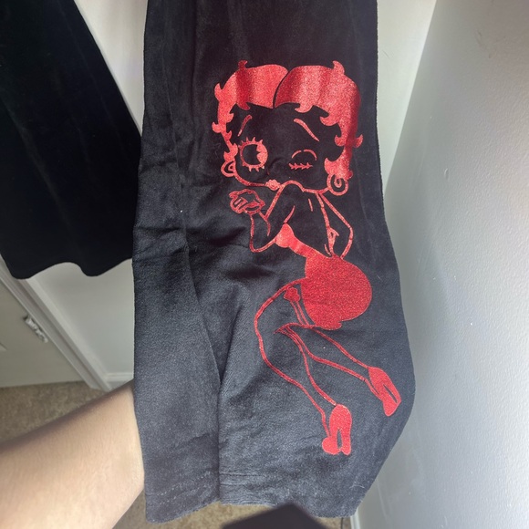Dolls Kill x Betty Boop Velvet Flare Pants | Y2K Graphic | Size L - Picture 6 of 9